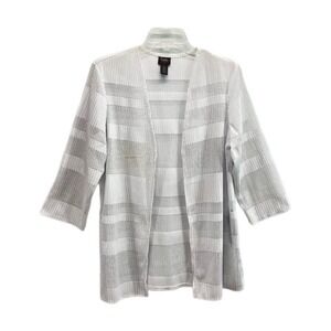 Chicos Travelers Cardigan Size 0 Small Lightweight Open Knit Cover Up Cruise